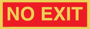 NO EXIT red background